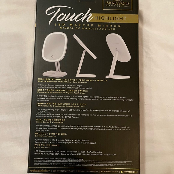 NIB LED light vanity mirror from fab fit fun box - Picture 2 of 3